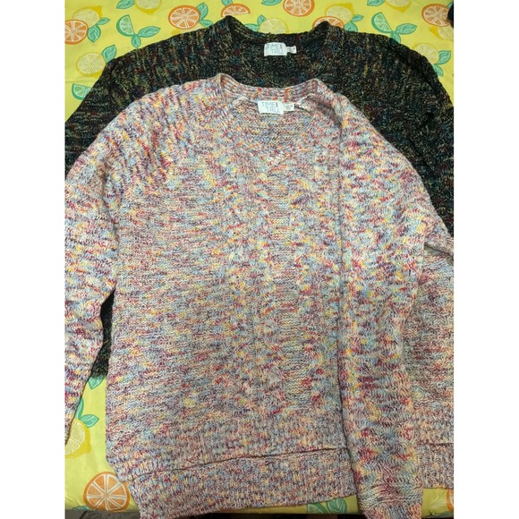 Time and Tru Sweaters - Cottagecore‎ Womens Time and Tru Marled Knit Sweater Bundle L Multicolor